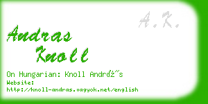 andras knoll business card